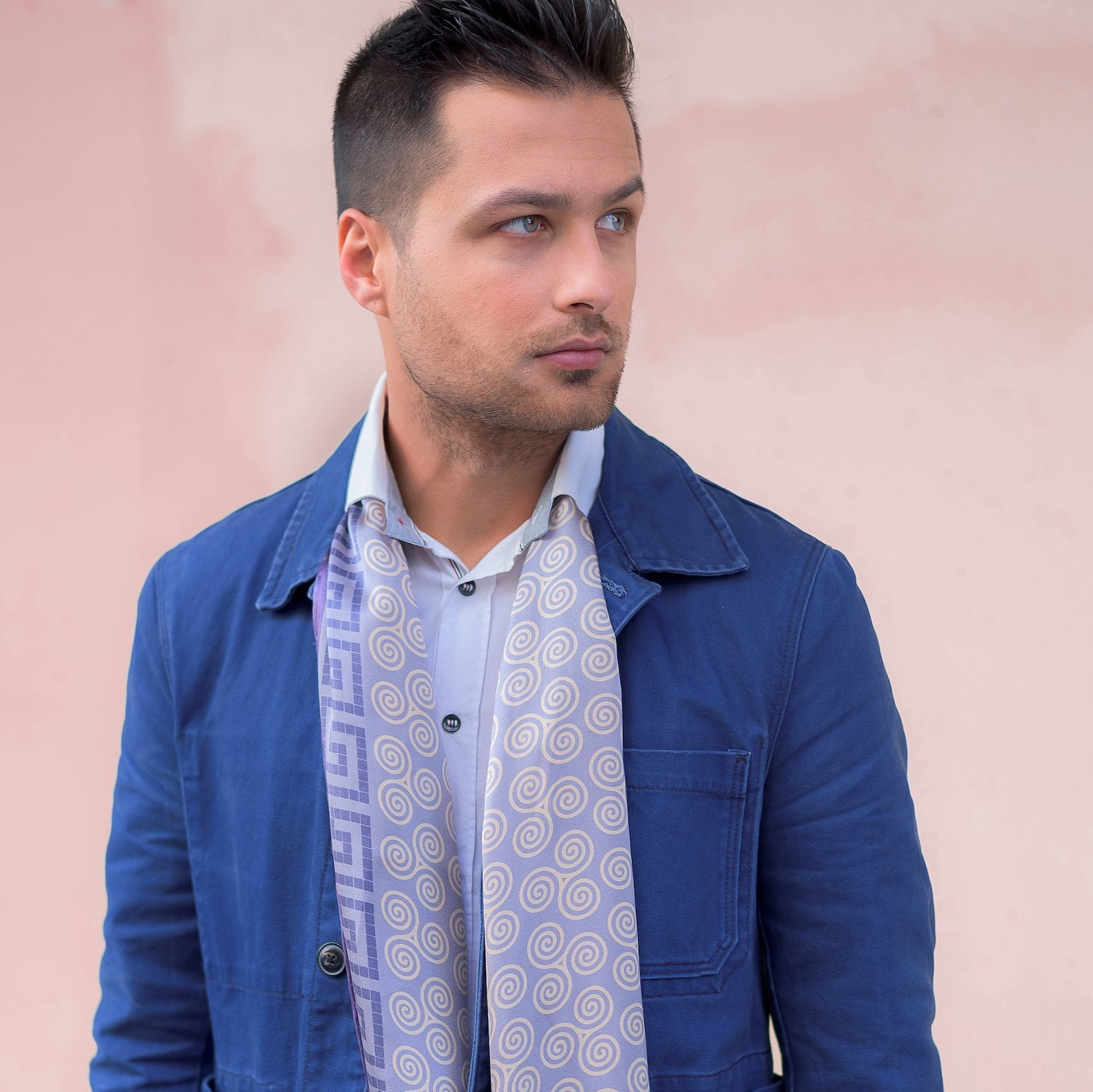 Mens Scarf Hand Painted Scarf Silk Scarf Scarf Men Summer Etsy