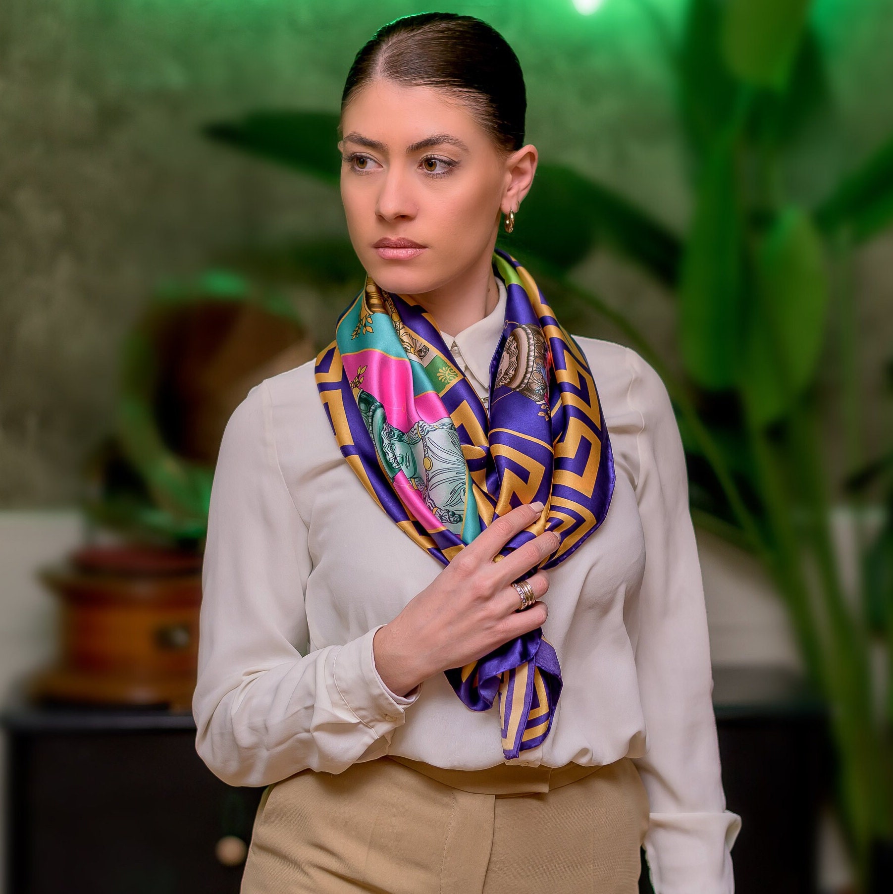 OVERSIZED SILK SCARF FREE LOVE