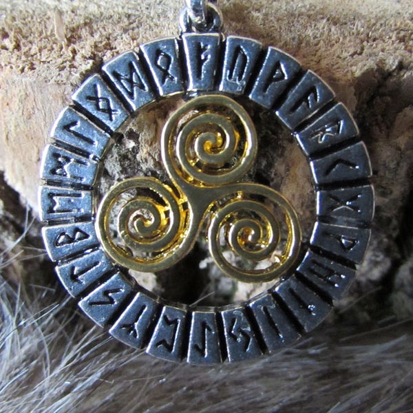 Triskele, Triskelion, Runes, Futhark, Triple Spiral, Trinity Knot, Celtic Charm