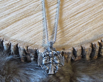 Odin With Huginn & Muninn Pendant W/ 55cm / 3mm Stainless Steel Chain