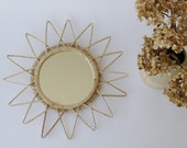 Wicker mirror, sunburst wall mirror, room mirror, miroir soleil, miroir en osier, pajupeili, rieten spiegel, rattan mirror, espejo de mimbre