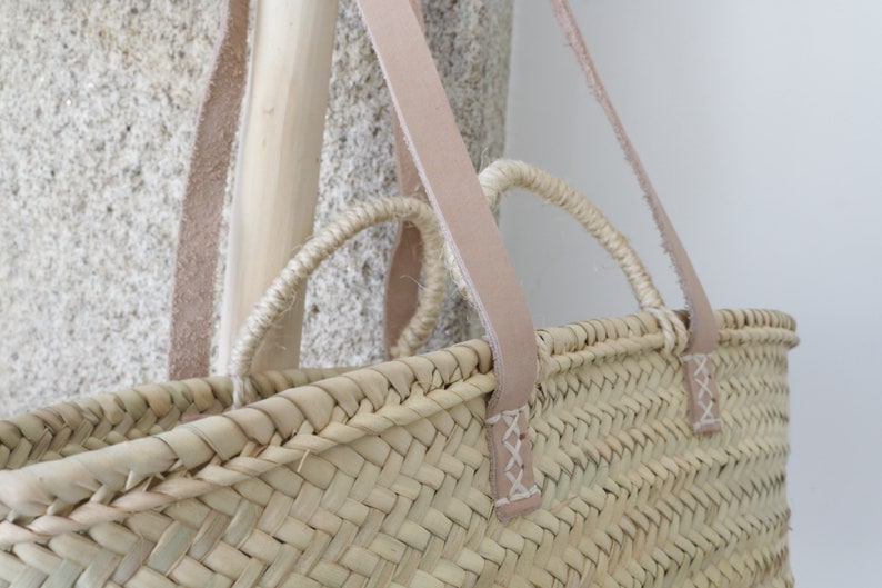 Straw bag, straw basket, market basket, beach bag, market bag, straw basket, grocery market bag, beach basket, Wholesale straw basket image 7