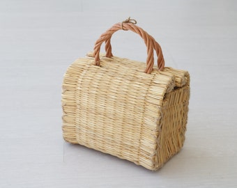 Reed Bag, small bag, summer bag handbag, straw bag, small bag, kleine Tasche, petit sac, sac de paille, paja bag.