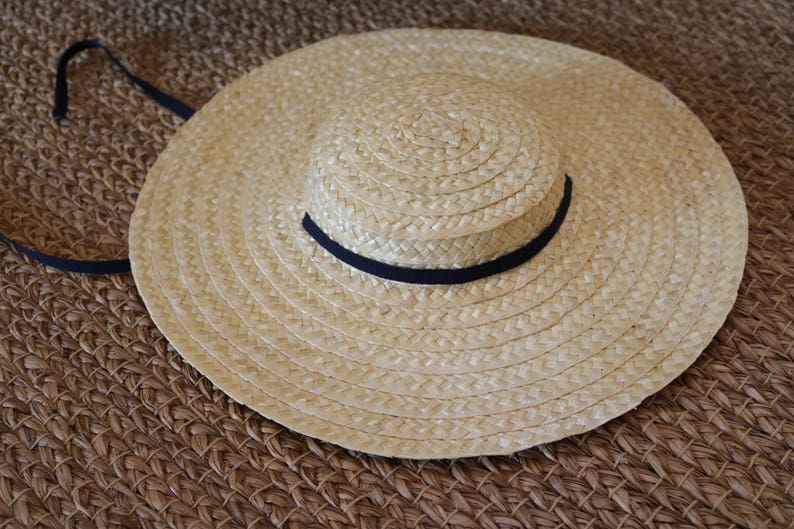 Chapeau de paille, chapeau de femme Straw Boater, chapeau dété, chapeau de printemps, chapeau de mariage, chapeau de paille, Strohhut, sombrero de paja. image 3