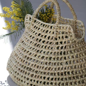 Straw bag, summer bag, beach bag, straw handwoven basket, gift for her, sac de paille, panier, basket of paglia, straw handbag. image 4