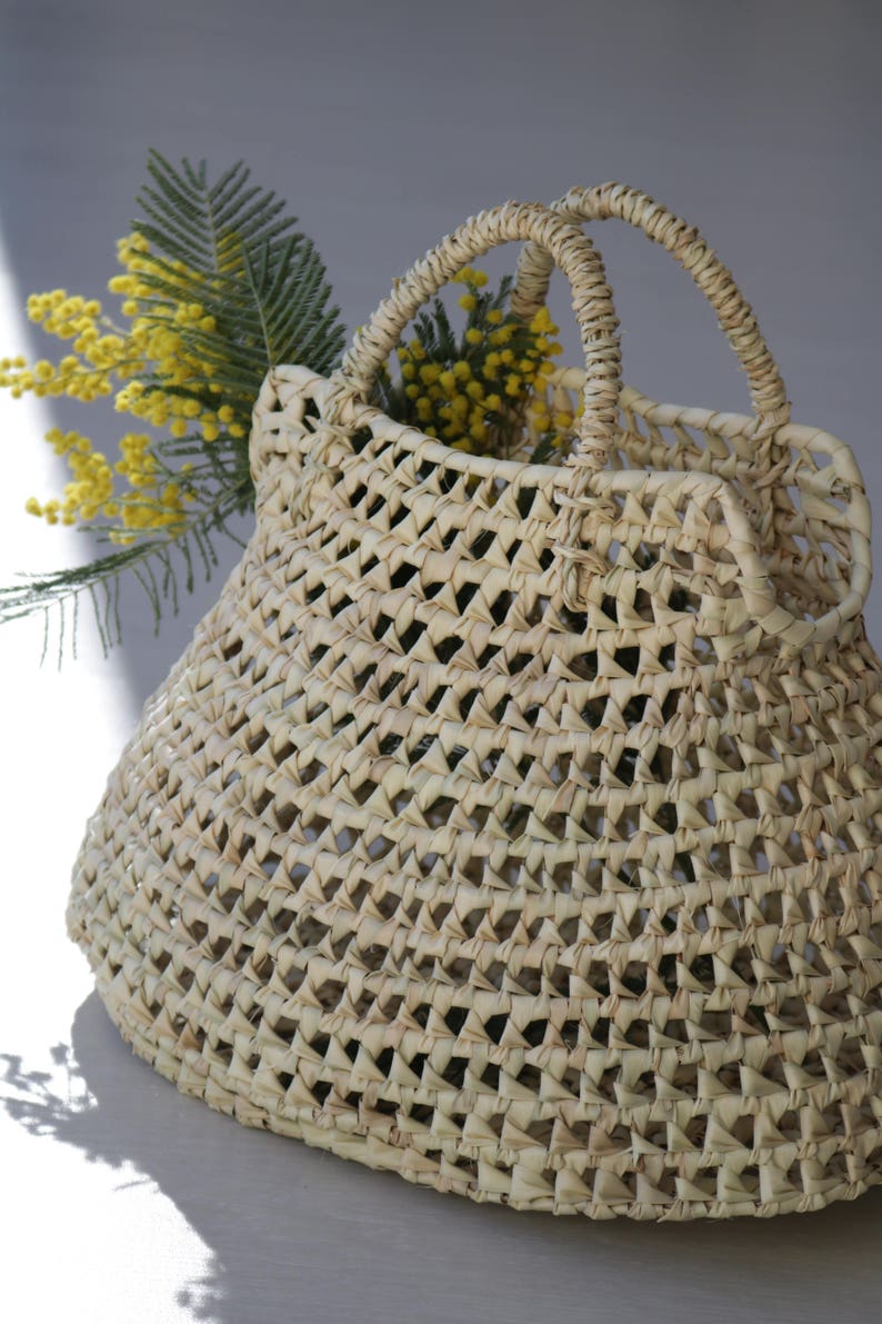 Straw bag, summer bag, beach bag, straw handwoven basket, gift for her, sac de paille, panier, basket of paglia, straw handbag. image 4