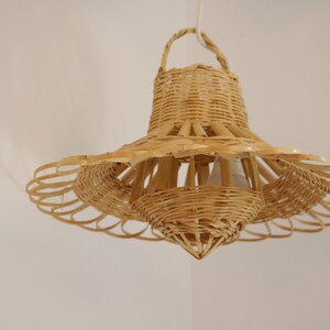 Straw chandelier Bamboo pendant light bamboo Lighting boho decor, Light Pendant, lustre lámpara de bambú, Pendelleuchte aus Bambus. image 7