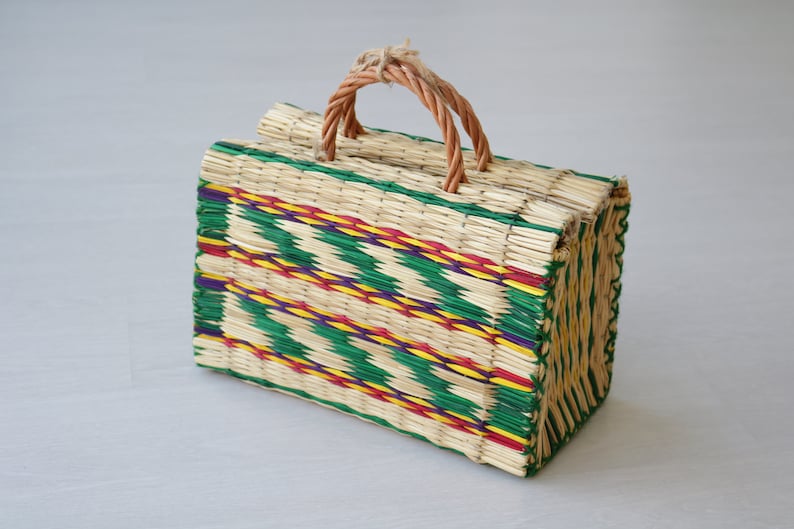 summer bag reed bag portuguese bag Market straw bag panier de paille vegan bag cesta de paja. colourful bag shopping bag Korb