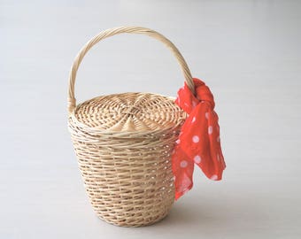 Jane Birkin Basket-medium and small, basket with a Lid, jane birkin panier, panier rond, Round Basket, Jane Birkin Basket, market basket bag