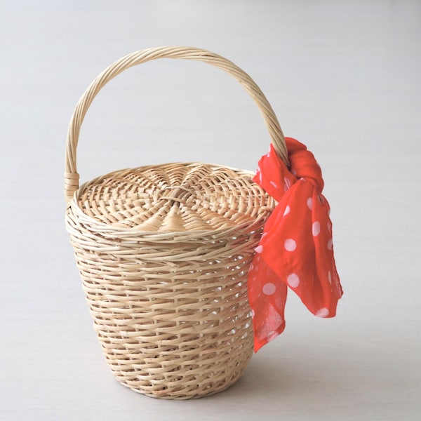 Jane Birkin Basket-medium and small, basket with a Lid, jane birkin panier, panier rond, Round Basket, Jane Birkin Basket, market basket bag