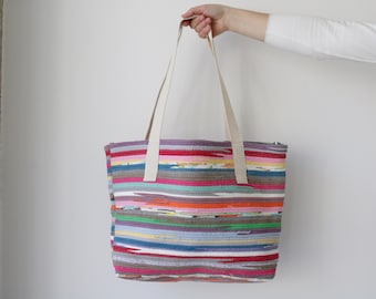 Sac fourre-tout, sac de marché, Eco Reusable Bag, sac de plage, sac végétalien, sac coloré, Baumwolltasche, sac en coton, sac de plage, Strandtasche
