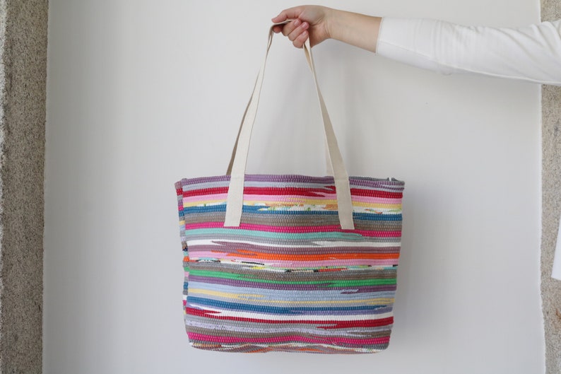 Einkaufstasche, Markttasche, Eco Reusable Bag, Strandtasche, vegane Tasche, bunte Tasche, Baumwolltasche, sac en coton, sac de plage, Strandtasche Bild 1