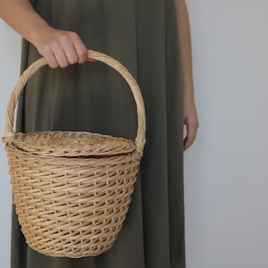 Jane Birkin Basket medium, market bag, round wicker basket, panier rond, cesto de mimbre fruit basket panier jane birkin, Jane Birkin Korb image 1