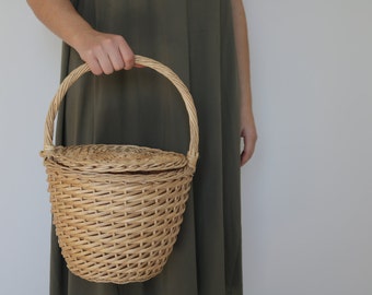 Jane Birkin Basket - medium, market bag, round wicker basket, panier rond, cesto de mimbre fruit basket panier jane birkin, Jane Birkin Korb