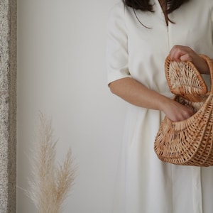 Wicker bag, Straw bag, Gondola basket bag, straw purse, market bag, sac de paille, Strohsack. image 8