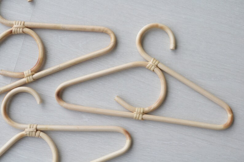 bamboo hangers Set of 3 Rattan hanger baby room decoration eco friendly. bamboo accessories