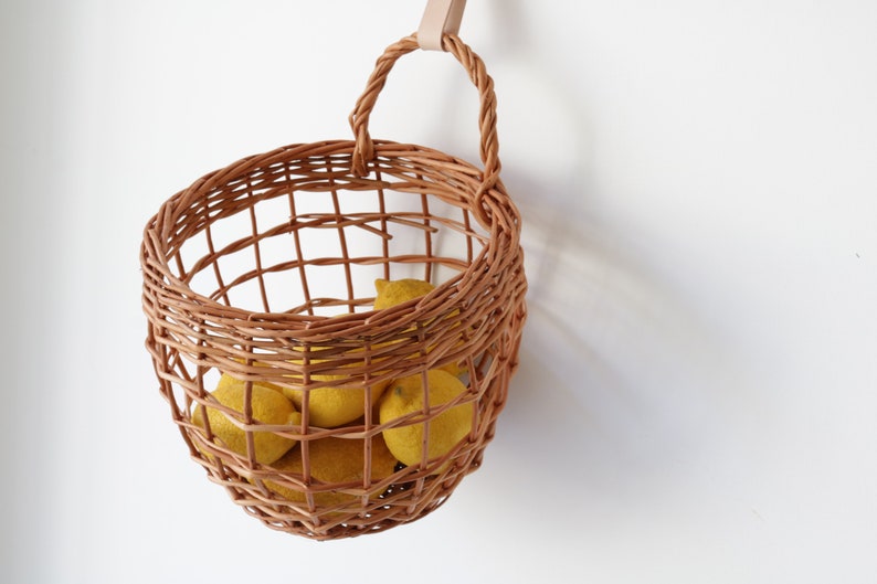 Hanging Basket Onions Basket Wicker Basket Kitchen Basket Etsy