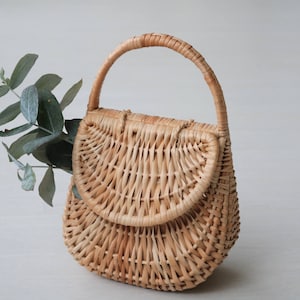 Wicker bag, Straw bag, Gondola basket bag, straw purse, market bag, sac de paille, Strohsack. image 5