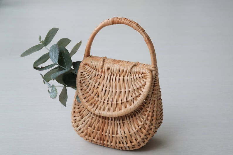 Wicker bag, Straw bag, Gondola basket bag, straw purse, market bag, sac de paille, Strohsack. image 5