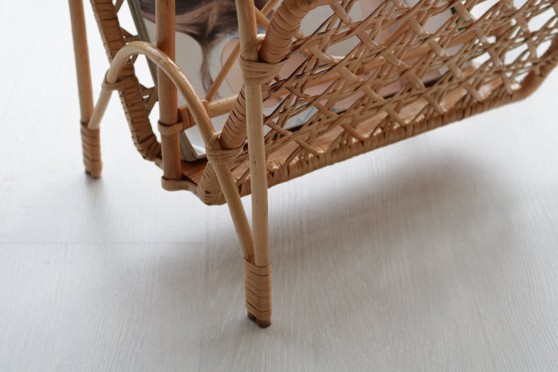 Wicker magazine rack, rattan shelf, wicker magazine holder, magazine holder, magazine holder, Zeitungsständer, magazine holder image 3