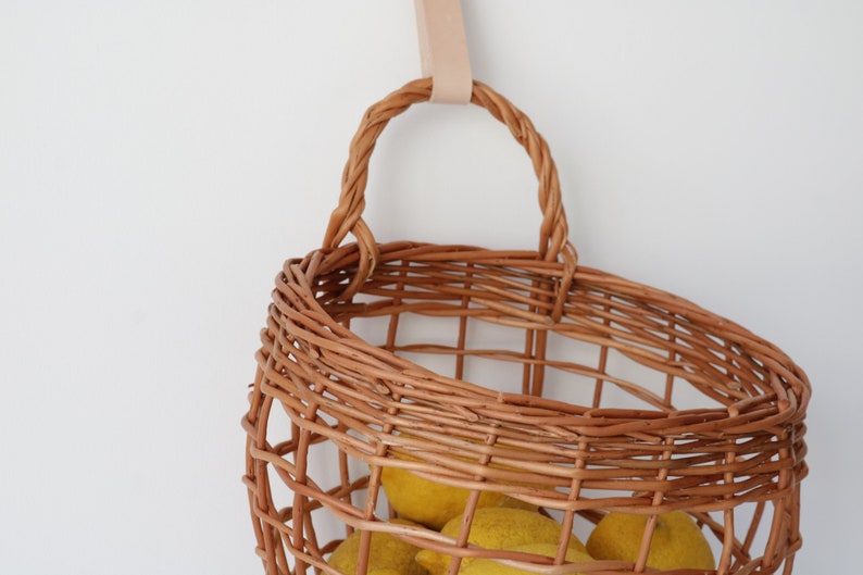 Hanging Basket Onions Basket Wicker Basket Kitchen Basket Etsy