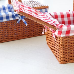 Small picnic basket, wicker basket, picnic bag, farmhouse decoration, gift for her, panier pique-nique, Picknickkorb, cesta picnic image 7