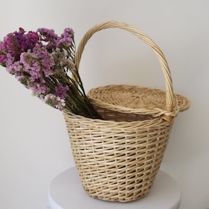 Jane Birkin Basket medium, market bag, round wicker basket, panier rond, cesto de mimbre fruit basket panier jane birkin, Jane Birkin Korb image 4