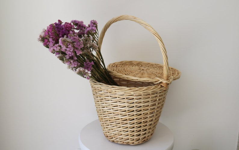 Jane Birkin Basket medium, market bag, round wicker basket, panier rond, cesto de mimbre fruit basket panier jane birkin, Jane Birkin Korb image 4