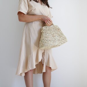 Straw bag, summer bag, beach bag, straw handwoven basket, gift for her, sac de paille, panier, basket of paglia, straw handbag. image 3