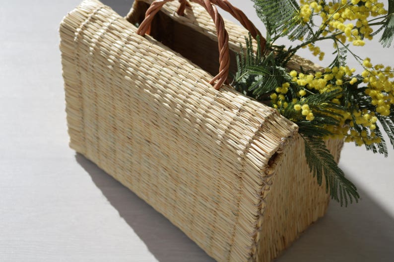 Reed Bag, Portuguese basket, Rietmand, Korb, handbag, market bag, summer basket, paja basket, natural basket, panier, shopping bag. image 3