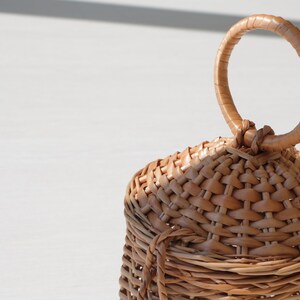 Wicker bag, Jane Birkin basket, straw bag, Bolso de mimbre, panier en osier, panier rond, sac osier, round basket, Wickeltasche, summer bag. image 6