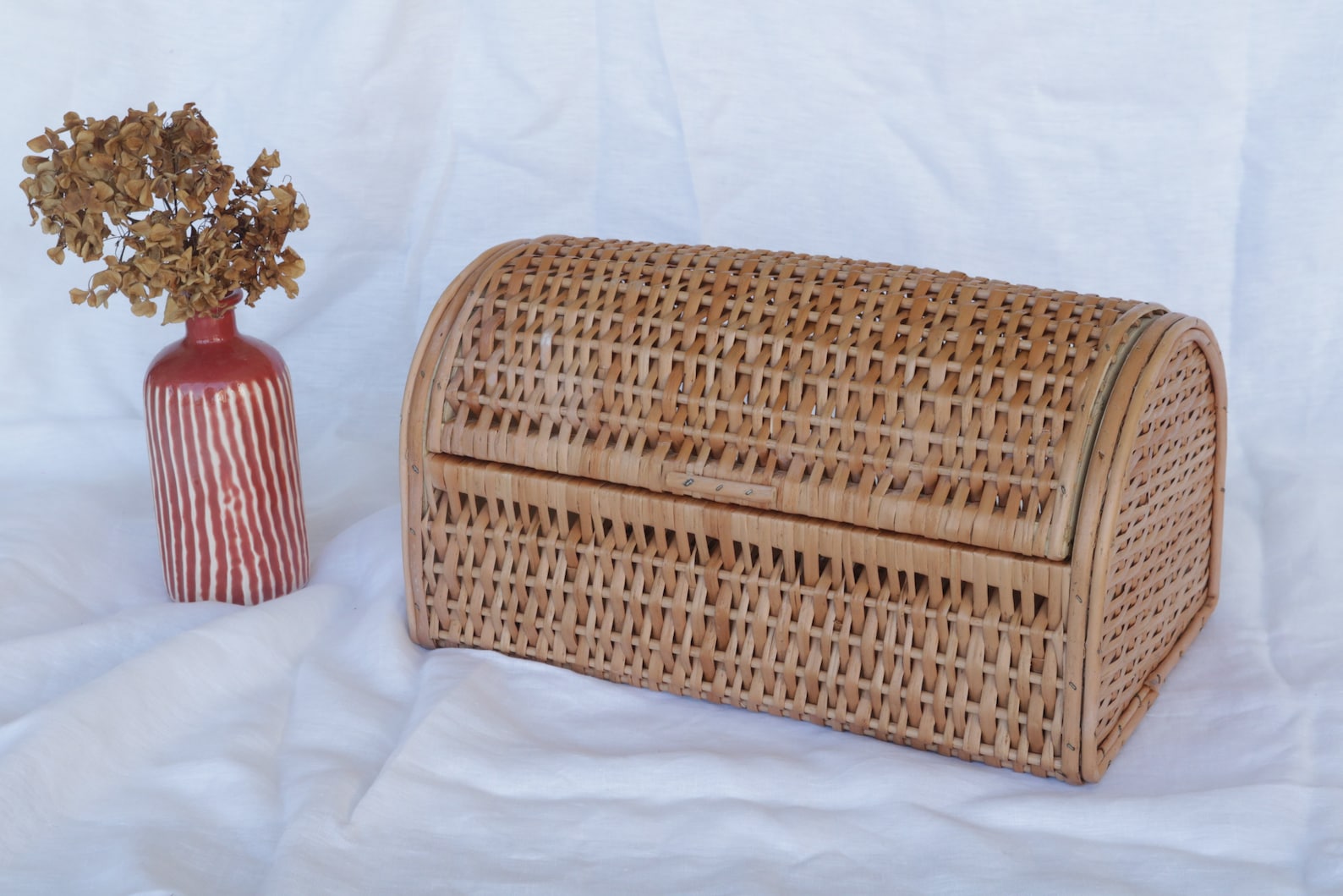 Wicker box wicker bread box toys box Kitchen Food Storage Etsy