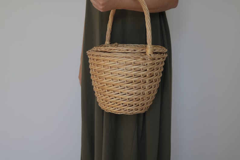 Jane Birkin Basket medium, market bag, round wicker basket, panier rond, cesto de mimbre fruit basket panier jane birkin, Jane Birkin Korb image 6