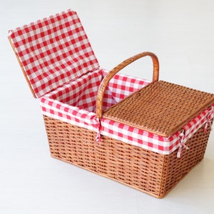 Large picnic basket, wicker picnic basket, farmhouse decoration, fruit basket, picnic panier, Picknickkorb, picnic basket picnic basket