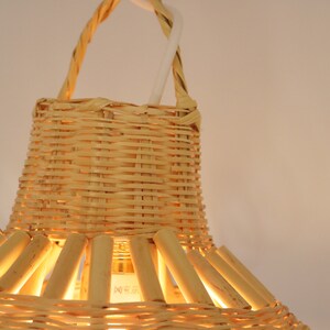 Straw chandelier Bamboo pendant light bamboo Lighting boho decor, Light Pendant, lustre lámpara de bambú, Pendelleuchte aus Bambus. image 6