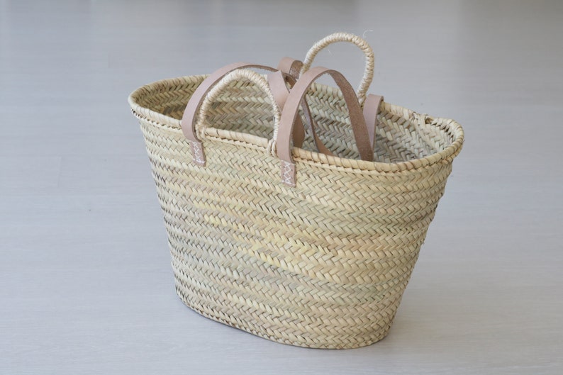 Straw bag, straw basket, market basket, beach bag, market bag, straw basket, grocery market bag, beach basket, Wholesale straw basket image 1