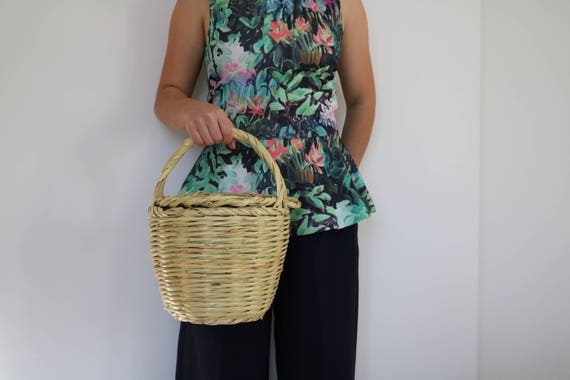 Buy Jane Birkin Basket Medium Straw Bag Handwoven Basket Cane