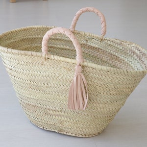 Straw basket bag, market beach bag, straw basket, grocery bag, French basket bag, panier de paille, panier du marché, shopping bag.