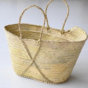 Panier de marché en paille, panier en paille, sac à bandoulière, sac écologique, panier en palmier, panier de fruits, panier français, panier de légumes