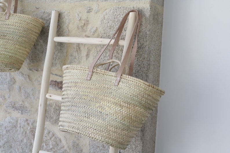 Straw bag, straw basket, market basket, beach bag, market bag, straw basket, grocery market bag, beach basket, Wholesale straw basket image 3