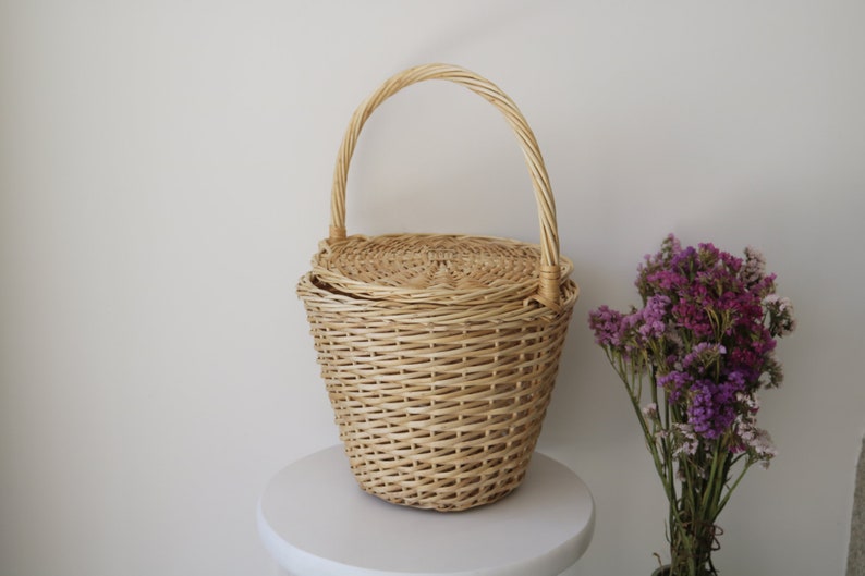 Jane Birkin Basket medium, market bag, round wicker basket, panier rond, cesto de mimbre fruit basket panier jane birkin, Jane Birkin Korb image 3