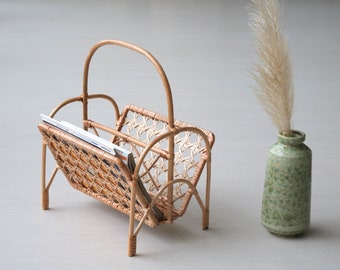 Wicker magazine rack, rattan shelf, wicker magazine holder, magazine holder, magazine holder, Zeitungsständer, magazine holder