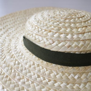 Straw hat, Straw Boater woman hat, summer hat, spring hat, Wedding Hat, chapeau de paille, Strohhut, sombrero de paja. zdjęcie 7