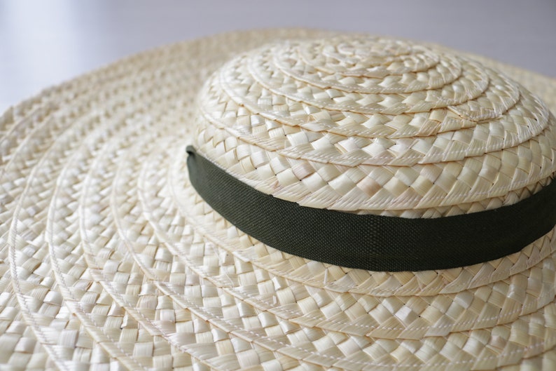 Straw hat, Straw Boater woman hat, summer hat, spring hat, Wedding Hat, chapeau de paille, Strohhut, sombrero de paja. zdjęcie 7