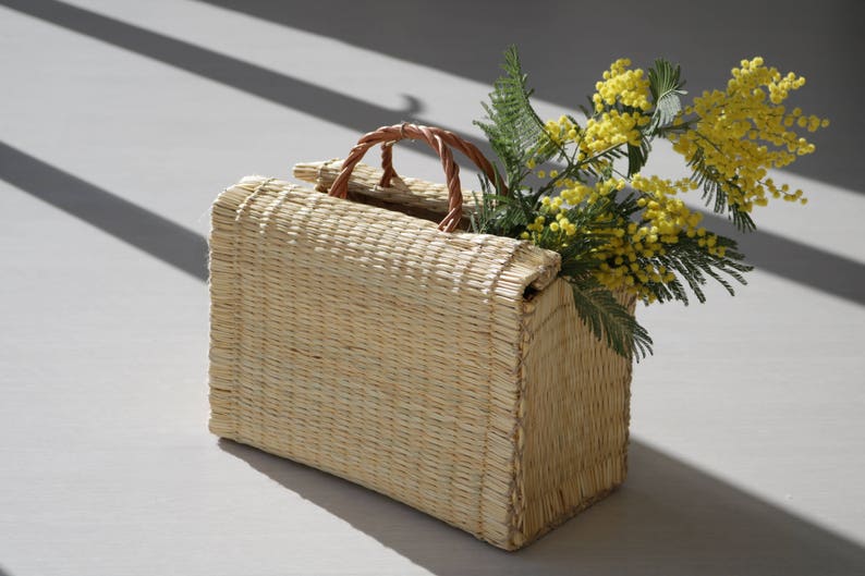 Reed Bag, Portuguese basket, Rietmand, Korb, handbag, market bag, summer basket, paja basket, natural basket, panier, shopping bag. image 2