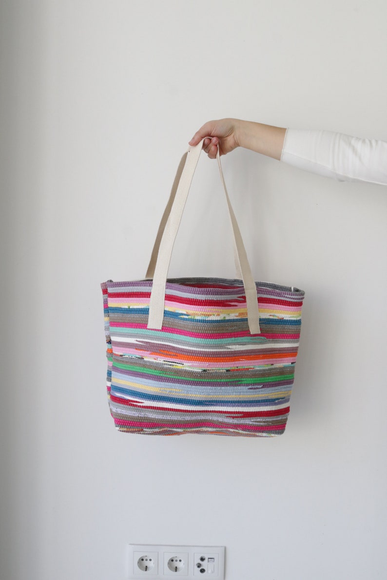 Einkaufstasche, Markttasche, Eco Reusable Bag, Strandtasche, vegane Tasche, bunte Tasche, Baumwolltasche, sac en coton, sac de plage, Strandtasche Bild 2