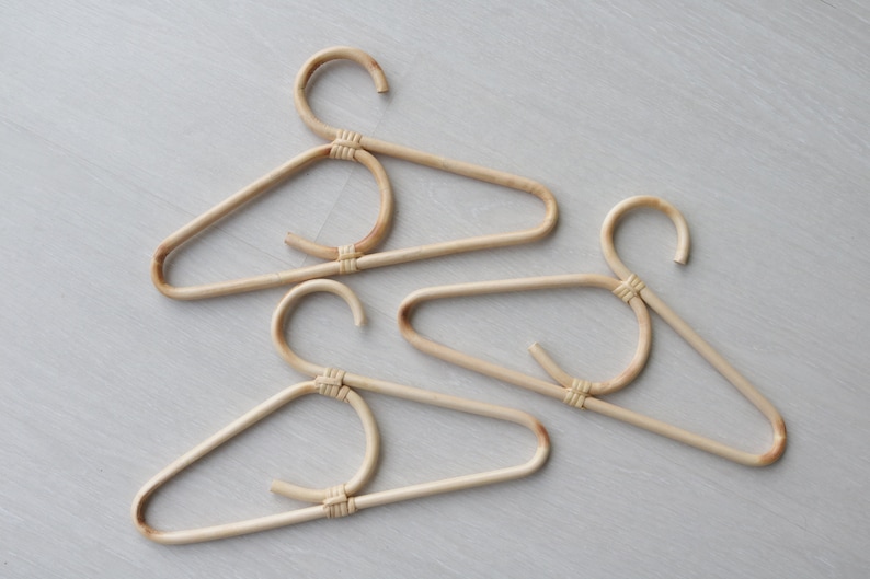 bamboo hangers Set of 3 Rattan hanger baby room decoration eco friendly. bamboo accessories