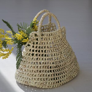 Straw bag, summer bag, beach bag, straw handwoven basket, gift for her, sac de paille, panier, basket of paglia, straw handbag. image 5