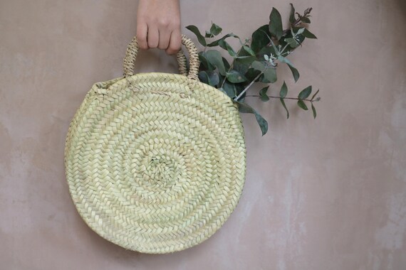 Small Round Basket Bag Straw Basket Bag Panier Round Round Basket Summer Bag Runner Strohkorb Basket of Round Paglia. Etsy