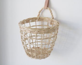 Hanging wicker basket, onions basket, storage basket kitchen, fruit basket, Wall Hanging basket, Baby Toy Storage, baby basket storage.